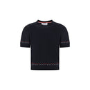 Thom Browne Schwarzes Baumwoll-T-Shirt
