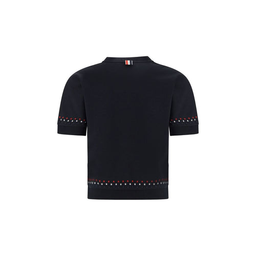 Thom Browne Schwarzes Baumwoll-T-Shirt