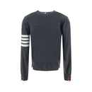 Thom Browne Grau melierter Woll-Poloshirt