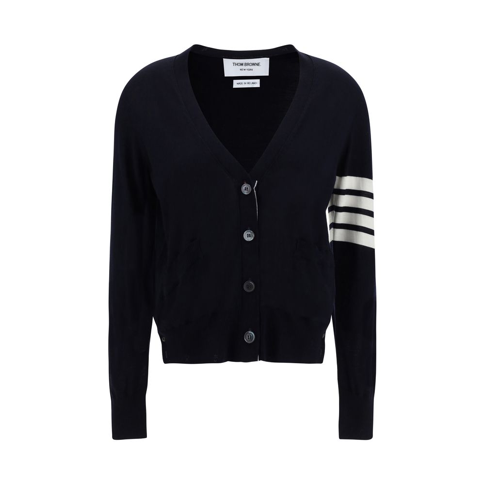 Thom Browne Blauer Fleece-Woll-Poloshirt