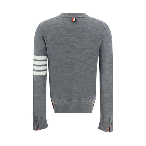 Thom Browne Grey Melange Wool Polo Shirt