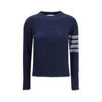Thom Browne Blauer Fleece-Wollpullover