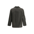 Ami Paris Grey Wool Fleece Coat