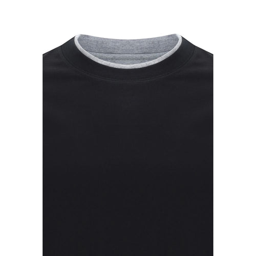 Brunello Cucinelli Black Cotton T-Shirt