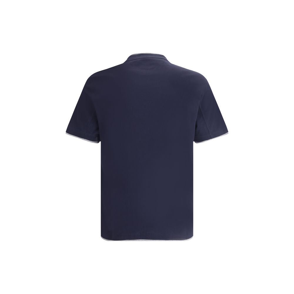 Brunello Cucinelli Blaues Baumwoll-T-Shirt
