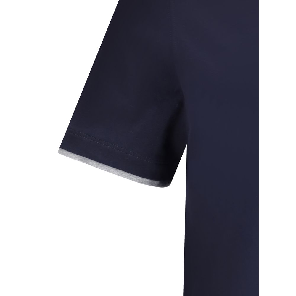 Brunello Cucinelli Blue Cotton T-Shirt