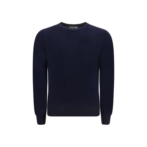 Brunello Cucinelli Blue wool fleece sweatshirt