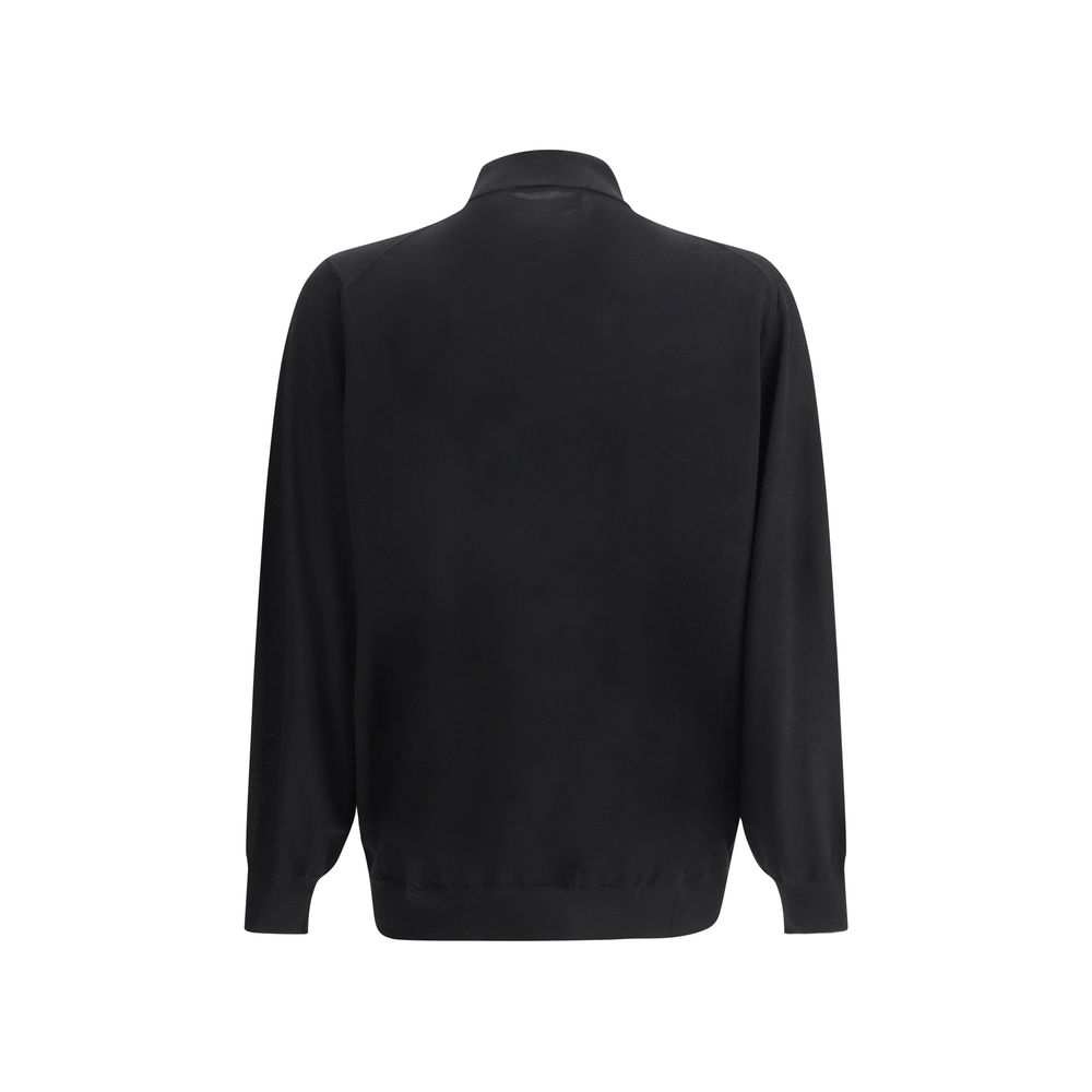 Brunello Cucinelli Black Cashmere Polo Shirt