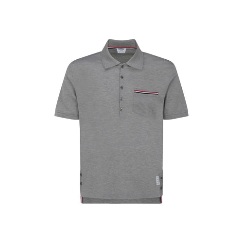 Thom Browne Graues Baumwoll-Poloshirt