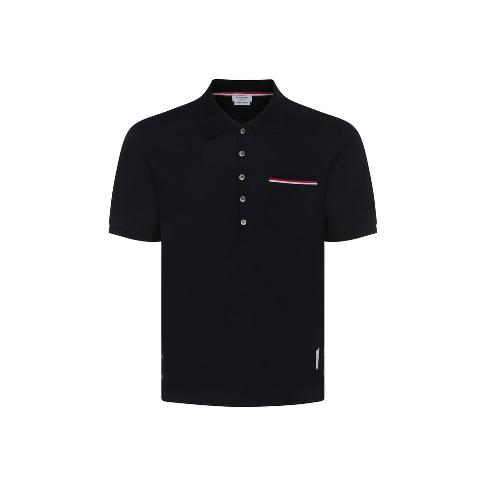 Thom Browne Baumwoll-Poloshirt in Blau