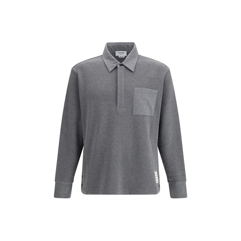 Thom Browne Graues Baumwoll-Poloshirt