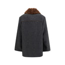 Prada Grauer Wollmantel aus Fleece