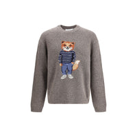 Maison Kitsuné Grauer Wollpullover