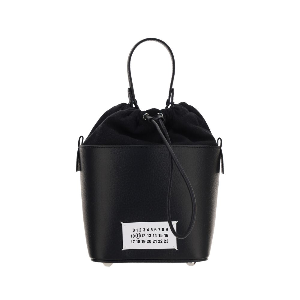 Margiela Schwarze Kalbshaut Bos Taurus Schultertasche