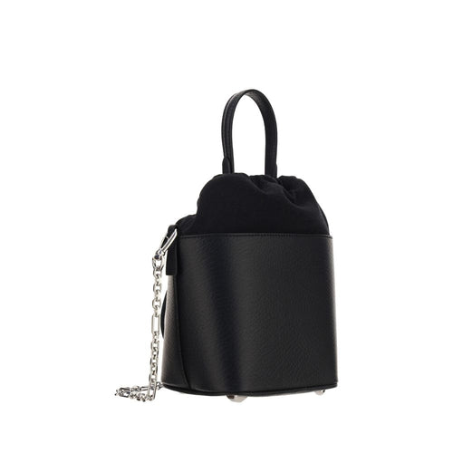 Margiela Schwarze Kalbshaut Bos Taurus Schultertasche