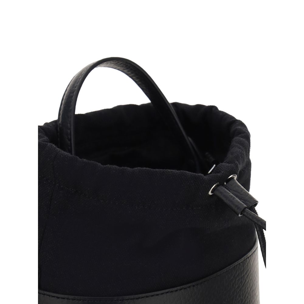 Margiela Schwarze Kalbshaut Bos Taurus Schultertasche