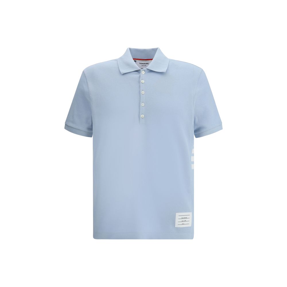 Thom Browne Hellblaues Baumwoll-Poloshirt