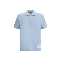 Thom Browne Hellblaues Baumwoll-Poloshirt