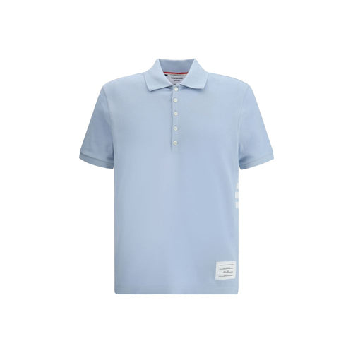 Thom Browne Hellblaues Baumwoll-Poloshirt
