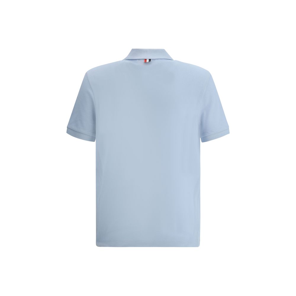 Thom Browne Hellblaues Baumwoll-Poloshirt