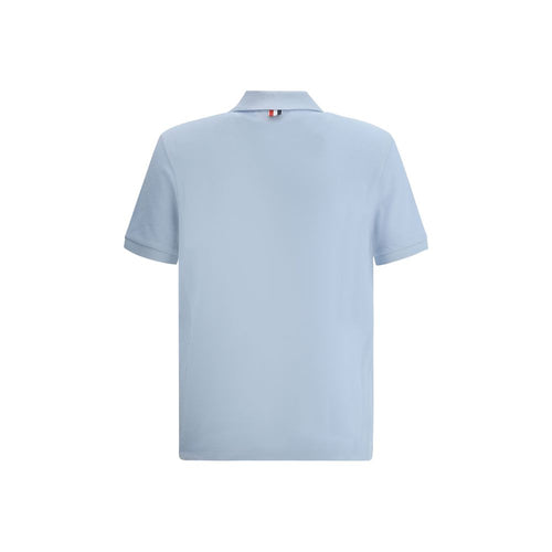 Thom Browne Hellblaues Baumwoll-Poloshirt