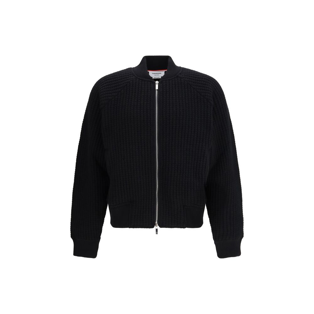 Thom Browne Schwarze Wollbomberjacke
