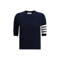 Thom Browne Blue Wool Fleece Sweater