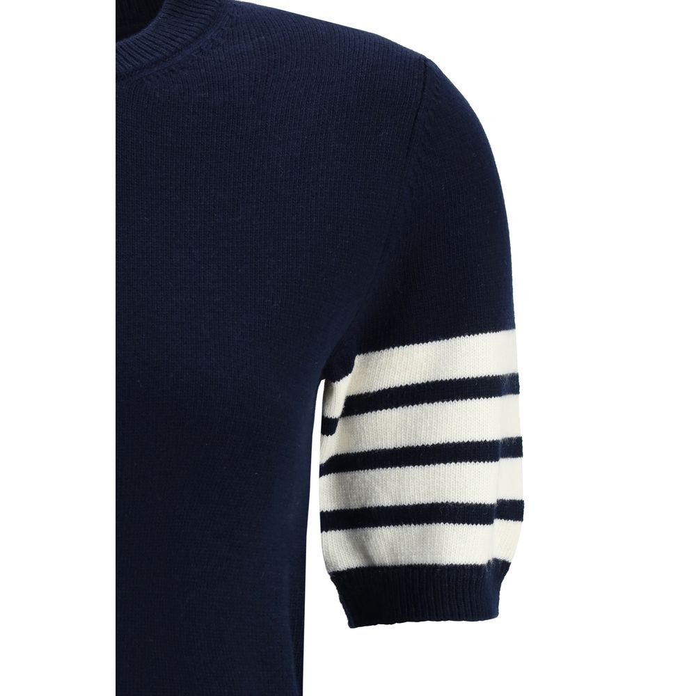 Thom Browne Blue Wool Fleece Sweater