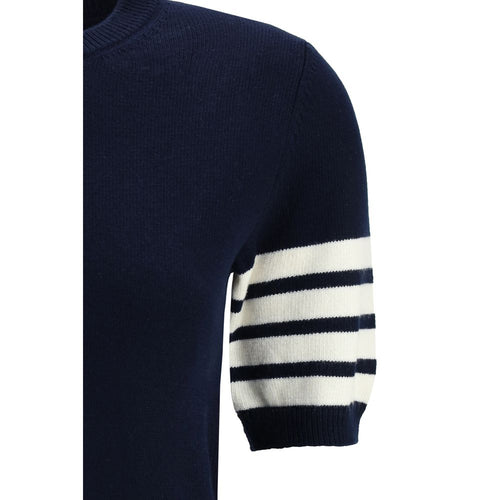 Thom Browne Blue Wool Fleece Sweater
